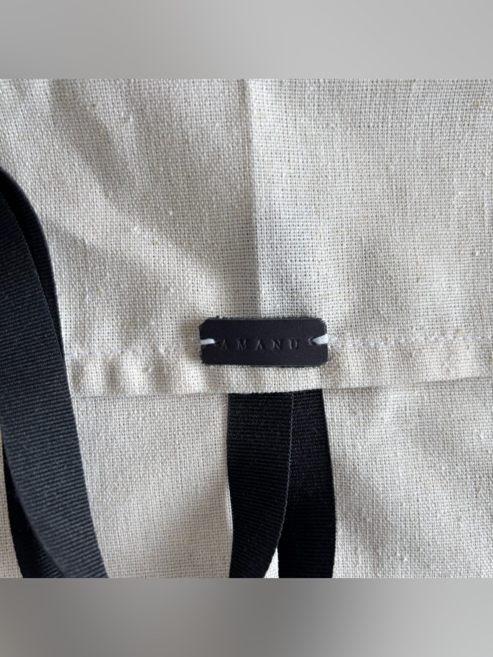 Amanu Canvas Shoe Dust Bag with Black Ribbon Tie - Picture 2 of 4